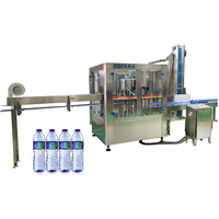 Chaîne de production complète de machines de remplissage automatiques 3-en-1 pour l'eau minérale pure en bouteilles PET pour petites entreprises