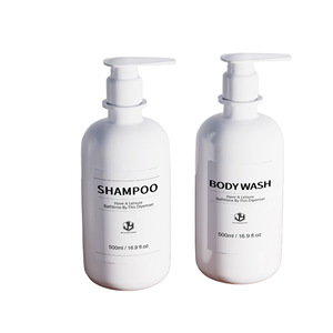 Flacone per Shampoo in PET Biodegradabile Bianco da 500ml con Pompa per Siero, Lozione e Sapone Liquido per la Cura della Pelle - Product Image 1