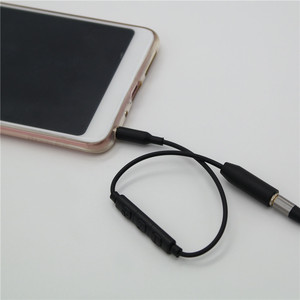 Cable de extensión para auriculares con micrófono, conector de 3,5 mm, negro, 20 cm, para dispositivos digitales, control de volumen y gestión de llamadas - Product Image 1