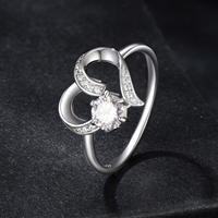 Ensemble collier et bague en moissanite à double cœur pour femme, idéal pour les fiançailles, les anniversaires, les cadeaux de bijoux