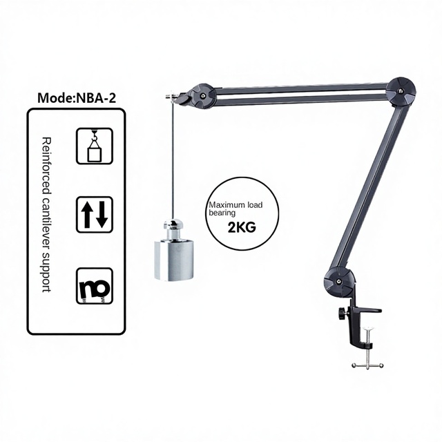 China Source Manufacturer Desktop Cantilever Adjustable Foldable Springless Microphone Stand Live Broadcast Bracket -2 Made