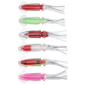 Toptan 12cm 12.7g 6 adet/torba tuzlu kalamar ahtapot etekler balıkçılık Lures mücadele kızdırma aydınlık yem