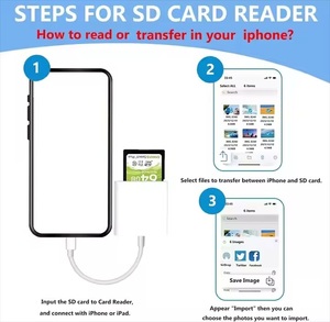 Nkiwi Bộ chuyển đổi đầu đọc thẻ <span class=keywords><strong>SD</strong></span> TF 2 đầu cắm và chạy để sạc và đọc đồng thời - Product Image 3