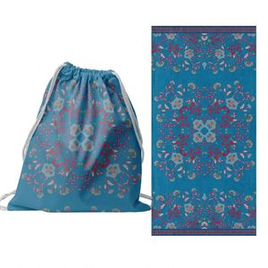 Venta al por mayor de toallas de playa de microfibra Hawaii Summer Swim Bolsa 2 en 1 Toalla de playa personalizada con logotipo - Product Image 4