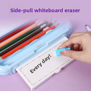 Caja de Papelería Multifuncional Creativa para Estudiantes de Primaria, Pizarra Blanca, Estuche de Lápices Infantil con Diseño de Dibujos Animados Azul - Product Image 4