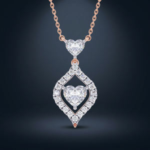 Rose Gold Emerald Cut Diamond Pendant <b>Necklace</b> With Claw Setting Box Chain Women's Classic Style Everyday Wear - Product Image 3