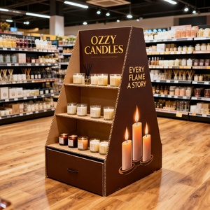 ชั้นวางสินค้าแบบกระดาษแข็งสำหรับเบียร์ ไวน์ น้ำดื่ม กระป๋อง  แบบกำหนดเองได้ฟรี ชั้นวางสินค้าแบบพับได้สำหรับซุปเปอร์มาร์เก็ต - Product Image 1