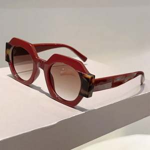 Lunettes de soleil octogonales surdimensionnées colorées tendance 2025 avec logo personnalisé, protection UV400, monture large, lunettes de soleil polygonales pour femmes - Product Image 4