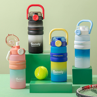 Bouteilles d'eau sportives pour étudiants, type paille, gourde en plastique pour enfants, gobelet d'eau pour enfants avec paille