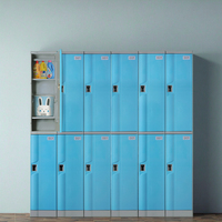 En stock : Nouveau casier moderne en plastique avec serrure électronique pour salle de classe, gymnase, plage et rangement extérieur, système à monnayeur
