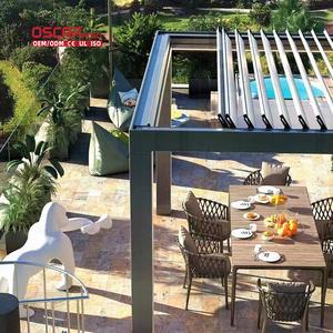 Pabellón con Puerta <span class=keywords><strong>Corredera</strong></span> Motorizada/Manual, Fácil de Montar, Impermeable, Pérgola Retráctil para Jardín, Patio o Terraza - Product Image 1