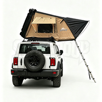 Tente de toit tout-terrain quatre saisons avec coque rigide en toile, ouverture latérale, tissu imperméable Rip-Stop, une chambre, double couche