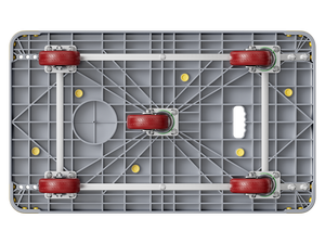 Schwerlast-Großtransportwagen aus Grauem PP mit 6-Zoll-Lila-Rädern Fünfrad-Design 800kg Tragkraft - Product Image 4