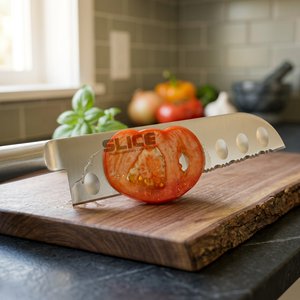 Cuchillo de Chef de Acero Inoxidable Dentado, Ahorra Costos, con Mango de Plástico, Apto para Lavavajillas, Origen Japón, Sin Necesidad de Afilar, Larga Duración - Product Image 3