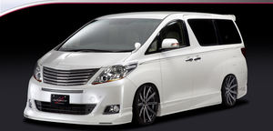 คิ้วไฟหน้าสำหรับรถยนต์โตโยต้าอัลฟาร์ด ปี 2008-2015 รุ่น 20 ซีรีส์ AH20 สไตล์ SLKB วัสดุไฟเบอร์กลาส ยังไม่ได้ทำสี - Product Image 3