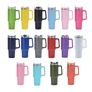 Wholesale Custom Logo Outdoor 40oz Double Walled Travel Mugs Stainless Steel Vacuum Insulated Travel Tumbler <b>With</b> Handle - Product Image 2