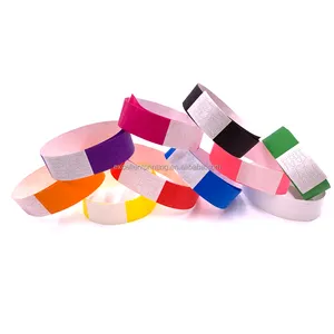 Holesale-Pulseras de papel personalizadas para fiesta de niños, muñequera de papel Tyvek barata para eventos