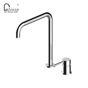 Robinet de <span class=keywords><strong>cuisine</strong></span> en laiton 2 trous à arc élevé Vente en gros de haute qualité Quick <span class=keywords><strong>Connect</strong></span> Quit Working - Product Image 2