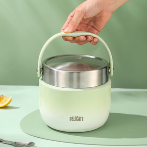 Contenitore portatile per alimenti caldi Thermos <span class=keywords><strong>sottovuoto</strong></span> per zuppa barattolo per alimenti 304 scatola per il pranzo in acciaio inossidabile con sacchetto isolato e cucchiaio - Product Image 3