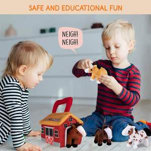 Ensemble de jouets en <span class=keywords><strong>peluche</strong></span> super doux interactifs et parlants à succès, comprend 4 porte-chevaux mignons pour les tout-petits et les bébés, durable - Product Image 4