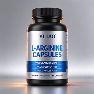 Cápsulas de L-Arginina Veganas Sin Gluten, Suplemento Dietético, 60 Cápsulas, Apoyo a la Vasodilatación, Nutrición Muscular - Product Image 1