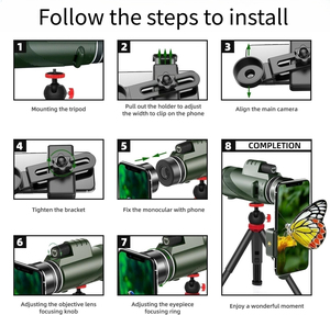 Bán Buôn 80X100 Độ Nét Cao Dài Phạm Vi Bằng Một Mắt Kính Thiên Văn Với Người Giữ Điện Thoại Và Chân Máy Ngoài Trời Cắm Trại Săn Bắn Kính Thiên Văn - Product Image 3