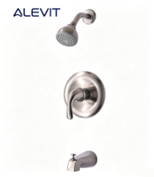 Ensemble de douche encastré en acier inoxydable brossé avec système de douche intégré et effet pluie, homologué UPC CUPC, pour salle de bain murale