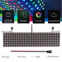 Module d'écran matriciel WS2812 ICRGB, panneau lumineux LED adressable individuellement 8*8/16*16/8*32cm avec contrôleur de musique USB 28 touches