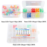Kit électronique de diodes électroluminescentes LED rondes F3 F5 3mm 5mm, assortiment de kits pour projets DIY