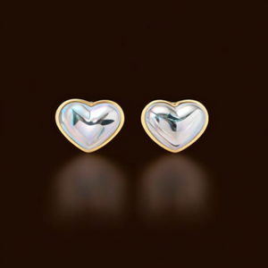 Boucles d'oreilles en forme de cœur, acier inoxydable 316L, plaqué or PVD, bijoux tendance - Product Image 3
