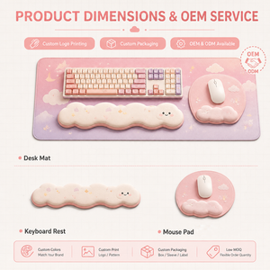 Kit de repose-poignets ergonomique antidérapant pour clavier et souris, avec grand tapis de bureau, pour ordinateur de bureau (OEM/ODM) - Product Image 2