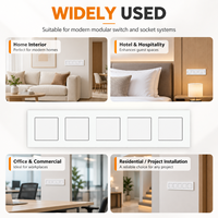 Cadre de prise murale 5 modules, plaque frontale électrique modulaire multi-gang pour hôtels, appartements et projets commerciaux