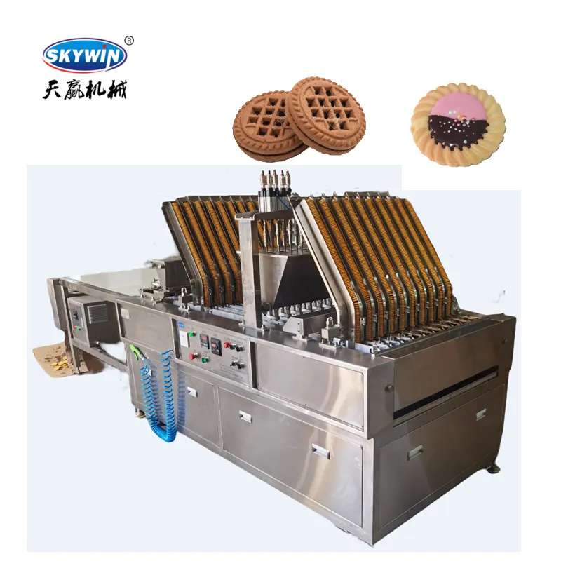 Skywin 10 गलियों चॉकलेट जमा बिस्कुट Sandwiching मशीन ठंडा करने के साथ सुरंग