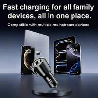Chargeur de voiture USB-C 51W PD QC3.0 à charge rapide, adaptateur allume-cigare avec charge sans fil et coupe-ceinture de sécurité pour smartphones