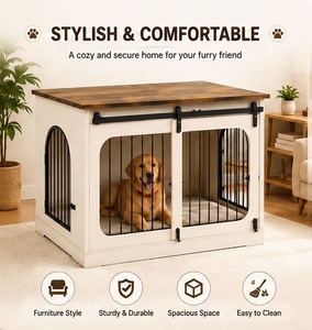 Indoor Farmhouse <strong>Wooden</strong> <strong>Dog</strong> Kennel, Sliding Barn Door Modern Storage <strong>Dog</strong> <strong>Crate</strong> <strong>Furniture</strong> - Product Image 2