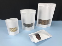 Sac Doypack en Papier Kraft Biodégradable Écologique avec Fenêtre Transparente et Fermeture Zip Refermable, Finition Mate, Qualité Alimentaire, pour Aliments pour Animaux et Noix
