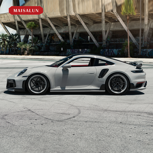 Kit de carrocería de carbono seco para <span class=keywords><strong>Porsche</strong></span> 911 992 <span class=keywords><strong>Turbo</strong></span> <span class=keywords><strong>S</strong></span> actualización a estilo Techart labio delantero falda lateral alerón difusor trasero Bodykit - Product Image 5