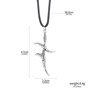 <span class=keywords><strong>Collana</strong></span> in Metallo all'Ingrosso, Ciondolo alla Moda per Ragazzi con Pendente a Forma di Coltello Nero Melina - Product Image 6