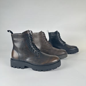 Stivali da uomo in microfibra effetto pelle neri e marroni, stile western, altezza alla caviglia, con rialzo interno, per la stagione estiva, taglie 39-46, modello Martin. - Product Image 4
