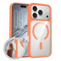 Coque de téléphone magnétique à détection cutanée pour iPhone 18 Pro Max R, transparente mate avec protection des boutons de l'appareil photo