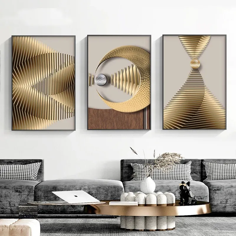 Living Room Home Decor Nordic Brown Geometric Abstract Poster Modern Minimalist Picture abstract canvas wall art print