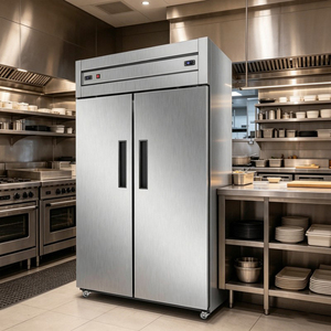 Congelador Vertical para Servicio de Alimentos, Gran Capacidad, Doble Puerta, Acero Inoxidable, Gabinete de Refrigeración Comercial - Product Image 1