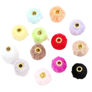 Pompons en fausse fourrure de lapin style coréen, perles de 20 mm à grand trou, accessoires de bijoux DIY - Product Image 5