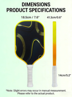 Ensemble de raquettes de pickleball en fibre de carbone T700, surface sablée, kit complet pour sports d'intérieur et d'extérieur, ruban doré