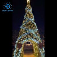 ANPU 18FT RGB LED Kommerzieller Weihnachts baum im Freien Riese wasserdicht mit Musik synchron isation und DMX-Steuerung IP65 Metall design