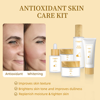 Kit Visage Bio Naturel 5 Pièces Marque Blanche Hydratant Raffermissant Anti-Âge Anti-Acné Éclaircissant Hydratant à base de Riz pour Soins de la Peau