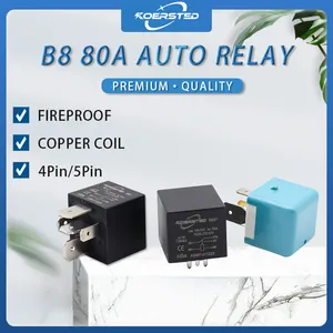 KB8 Series - 70A/80A Automotive Relay High Quality 12V 24V Car Relay Cubic/PPA6 Metal Bracket/ Transparent Type