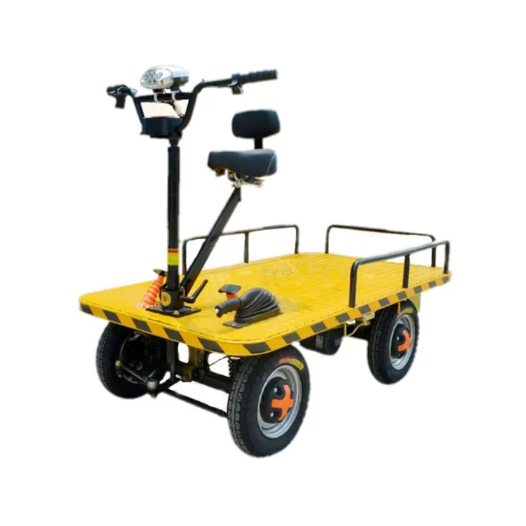 JIN YANG HU Electric Flatbed Truck Four-wheel Cargo Transport Trolley Electric Platform Vehicle for Warehouse