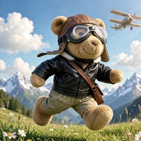 Ours en peluche avion personnalisé par le fabricant, accessoires de haute qualité, jouets animaux en tissu doux et respectueux de la peau
