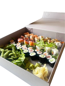 Venta al por mayor personalizar para llevar papel de cartón desechable comida Bento almuerzo caja de <span class=keywords><strong>sushi</strong></span> con compartimentos - Product Image 2